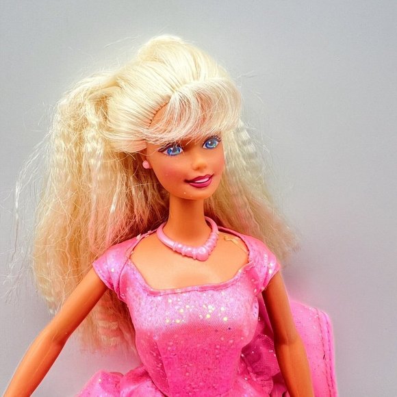 Mattel Barbie Doll Twirlin' Make Up Barbie 1997 Vintage Pink Crimped Hair‎ Read - Picture 1 of 4